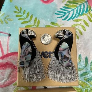 Averse Abalone Parrot Earrings Unusual
